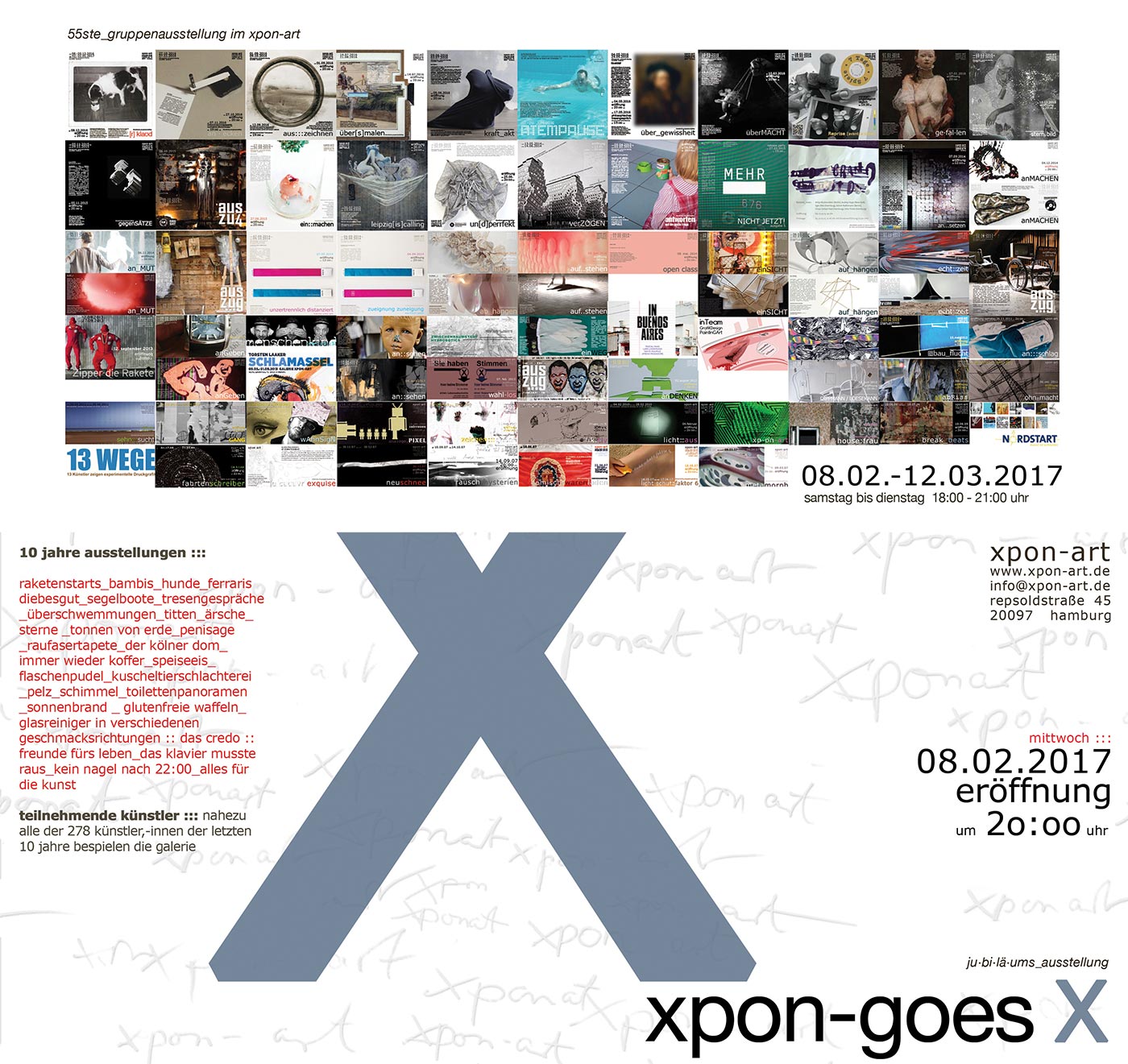 Vernissage „xpon goes x“ am 08.02.2017